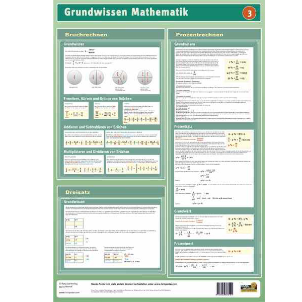 Lernposter Mathematik 3 - Bruchrechnen